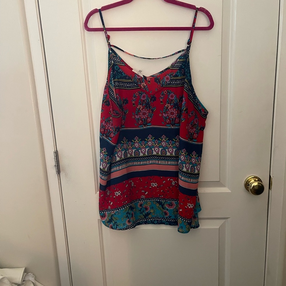 Plus size spaghetti strap blouse